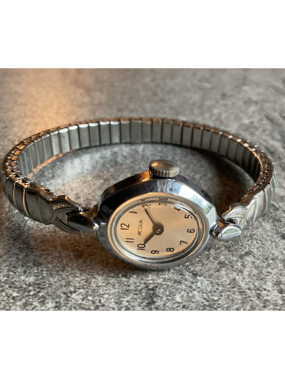Vintage Acqua Womens Mechanical Watch 18mm Stainless Steel Case/Expansion Band W